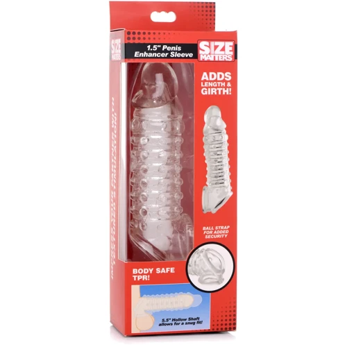Насадка на пенис Size Matters 1.5" Inch Penis Enhancer Sleeve Clear