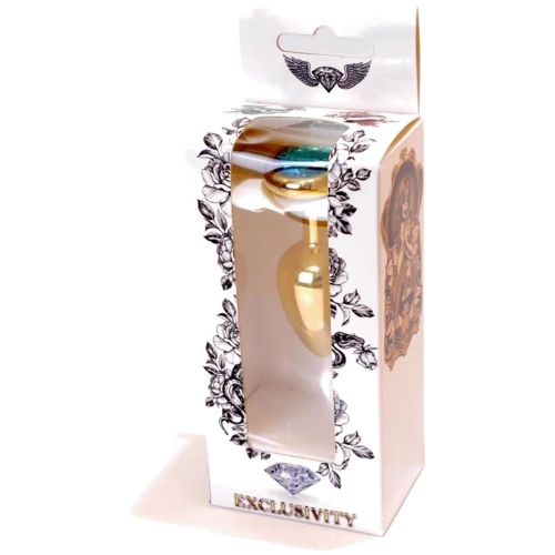 Анальная пробка BOSS Series Exclusivity Jewellery Gold Heart Plug Light Blue