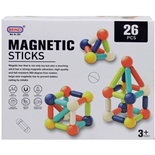 Конструктор магнитный Bei En Zhi MAGNETIC STICKS 26 деталей (BEZ-004)