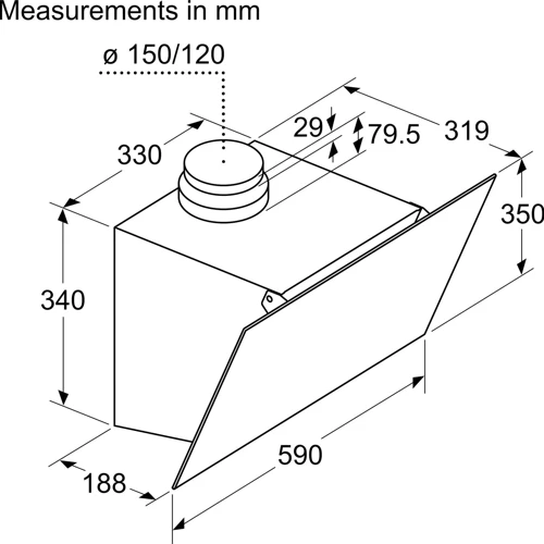 Вытяжка Bosch DWK63PJ60T: Материал корпуса металл