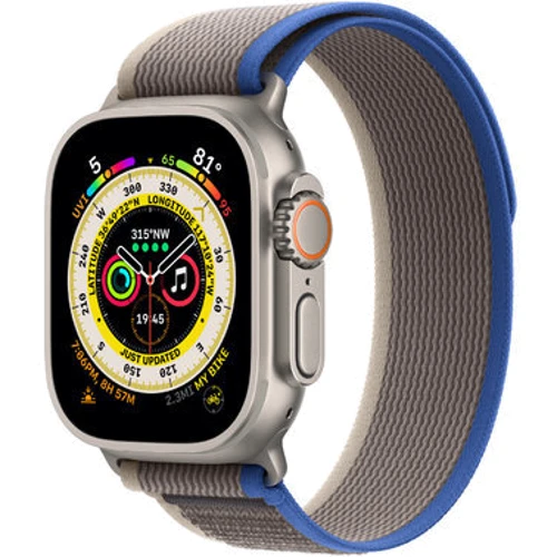 Apple Watch Ultra GPS + Cellular 49mm Titanium Case with Blue/Gray Trail Loop - S/M (MNHL3) Approved Витринный образец