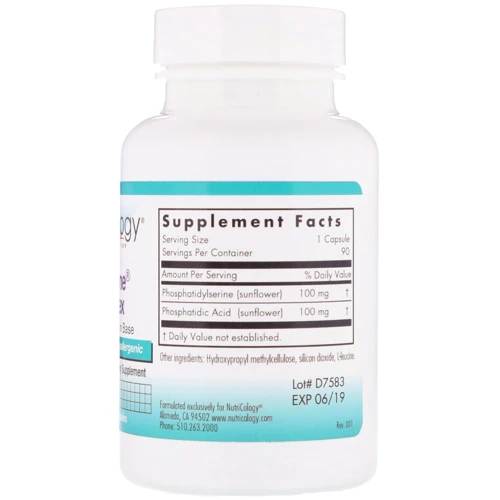 Nutricology PhosSerine Complex 90 Veg Caps Фосфатидилсерин комплекс: Форма выпуска Капсулы