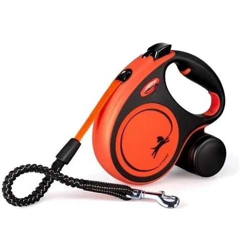 Поводок-рулетка Flexi Xtreme S лента 5 м до 20 кг оранжевый (34200): Тип шнура Лента