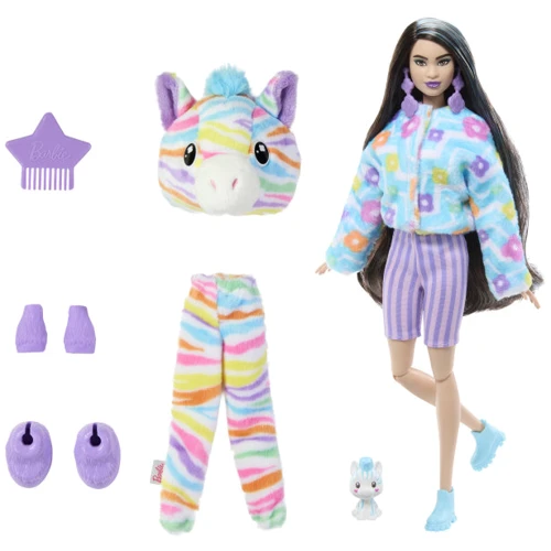 Кукла Barbie Cutie Reveal Цветные пушистики зебра (HRK39): Высота, см 30