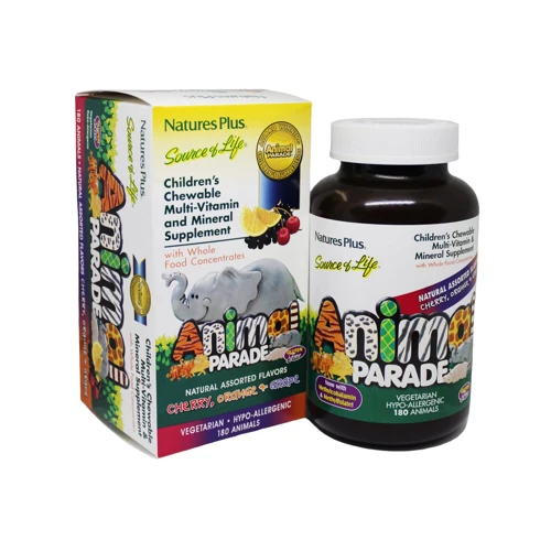 Natures Plus Animal Parade Gold 180 chewables Мультівітаміни для дітей, смак асорті