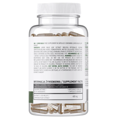 OstroVit Lemon Balm Лимонний бальзам 90 капсул: Тип Травяные ферменты