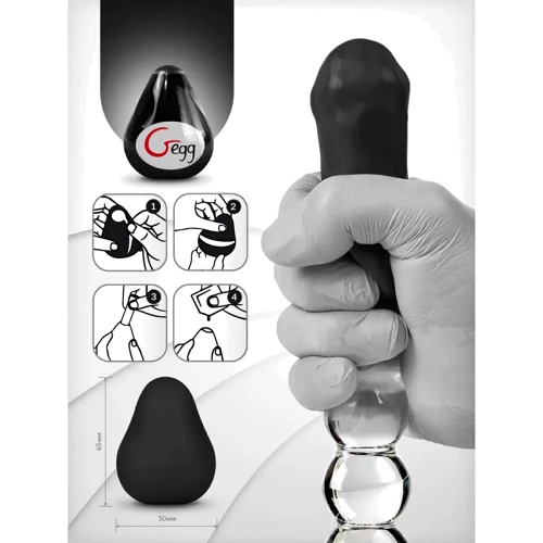 Мастурбатор яйцо Gvibe Gegg Black, 6.5х5 см