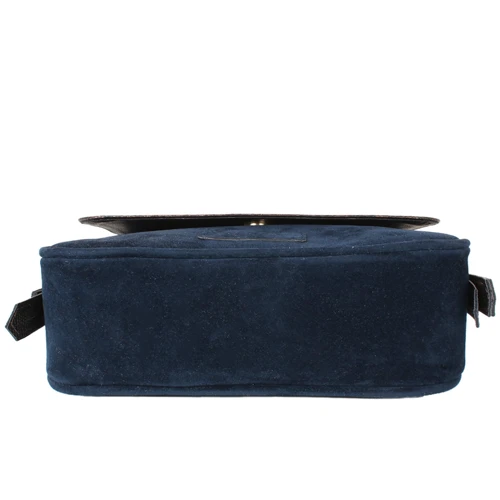 Женская сумка почтальонка Laskara темно-синяя (LK10189-bronze-navy): Стиль Повседневный (Casual)