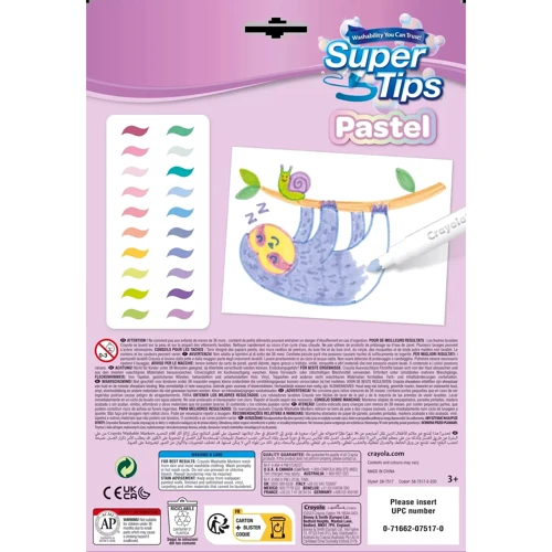 Фломастери CRAYOLA Supertips (washable) пастельні 20 шт (58-7517): Тип Смываемые