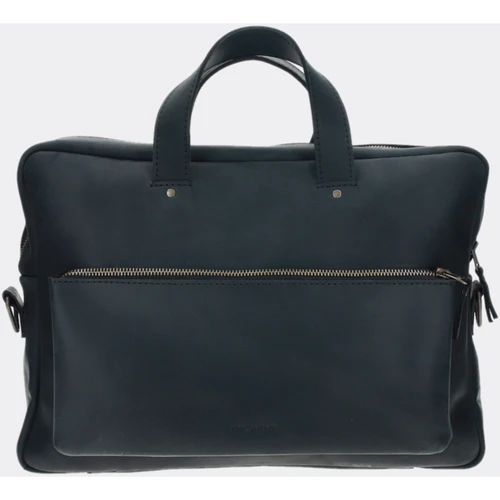 INCARNE Handmade Leather Laptop bag Biz Black for MacBook 13-14"