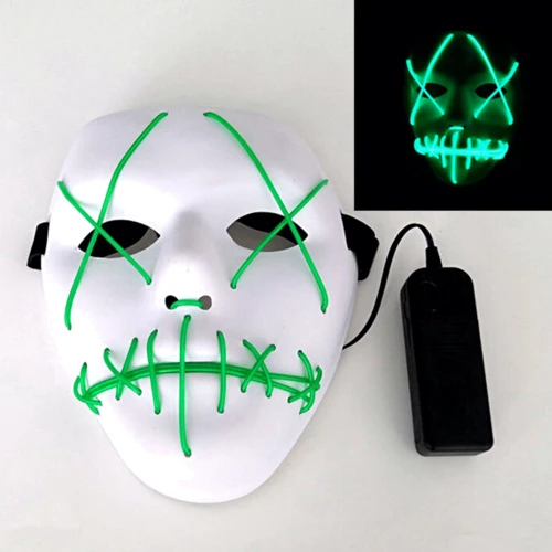 Неонова Маска для вечірок з підсвічуванням UFT LED Mask 1 Green фото 3