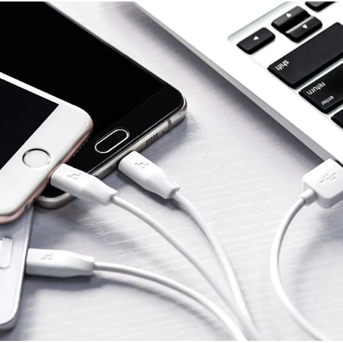 Кабель Hoco USB Cable to Lightning/microUSB/USB-C X1 1m White: Длина 1 м