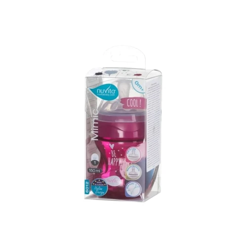 Бутылочка Nuvita для кормления Mimic Cool 150 мл 0+ антиколиковая бордовая (NV6012PURPLE) фото 8