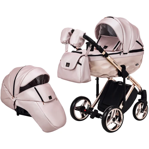 Коляска 2 в 1 Adamex Chantal Star Polar (Pink Gold) шкіра 100% Star 121 (624717)