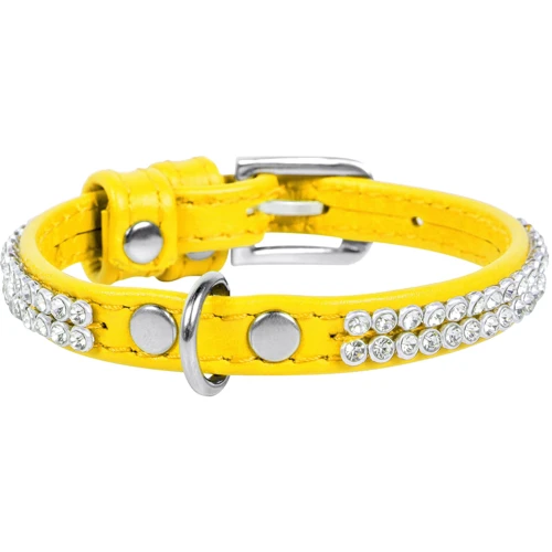 Ошейник WAUDOG Glamour "Полотно стразы" 9 мм 19-25 см желтый (33078): Производитель WAUDOG