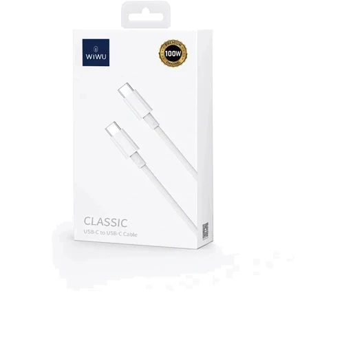 Кабель WIWU Cable USB-C to USB-C Classic 100W 1.2m White (WI-C008) фото 5