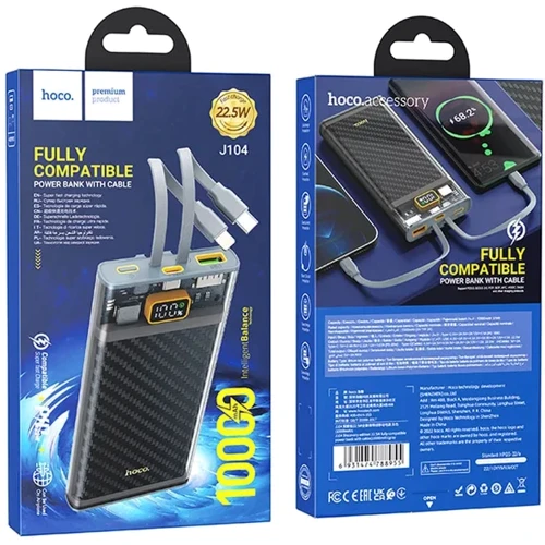 Внешний аккумулятор Hoco Power Bank 10000mAh J104 Discovery Edition with Cable 22.5W Gray фото 8