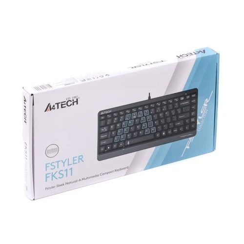 Клавіатура A4Tech FKS11 USB (Grey): Тип клавіатури стандартная