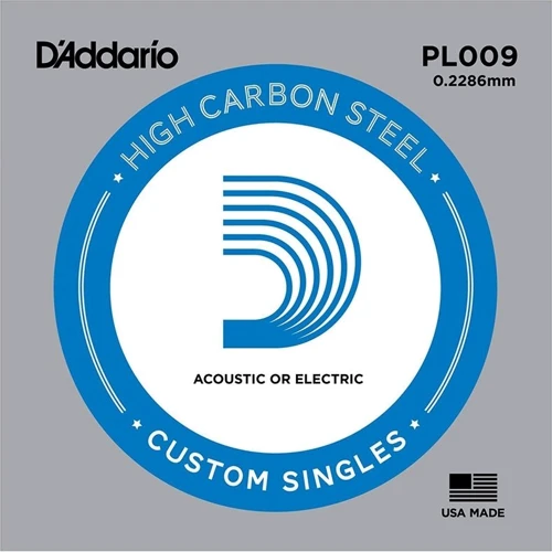 Струна для гитар Струна D`ADDARIO PL009 Plain Steel 009