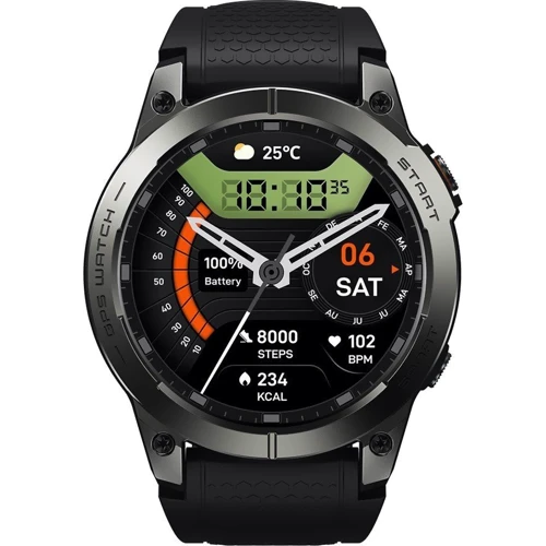 Смарт-часы Zeblaze Stratos 3 Pro Black: Дисплей 1.43" AMOLED (466x466)