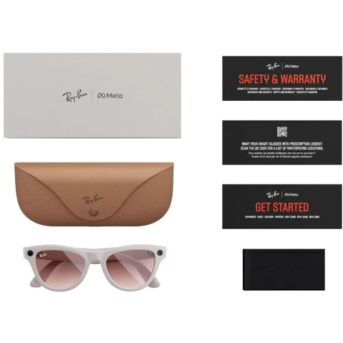 Смарт-очки Ray-Ban Meta Skyler Standard - Shiny Chalky Gray / Gradient Cinnamon Pink size L (RW4010 670013 52-20) фото 5