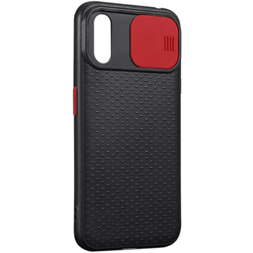 

Tpu Case Textured Point Camshield Black/Red for iPhone Xs Max