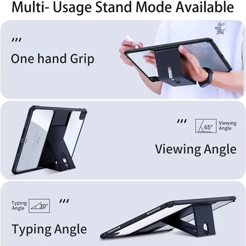 Аксессуар для iPad Xundd TPU+PC Stand Black for iPad Pro 13 2024 M4: Особенности Приятен на ощупь, трансформируется в подставку, Удобно держать в руке, Стильный дизайн, Надежная защита от царапин и загрязнений
