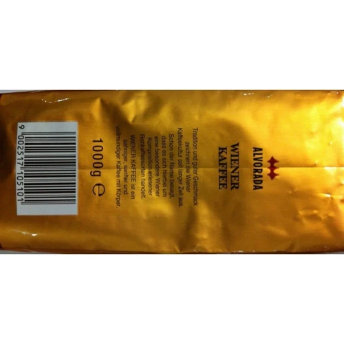 Кофе Alvorada Wiener Kaffee (зерновой) 1 кг (DL6466): Вид напитка кофе в зернах