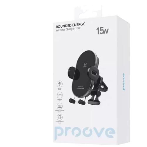 Держатель Proove Car Holder Wireless Charger Rounded Energy 15W Black фото 8