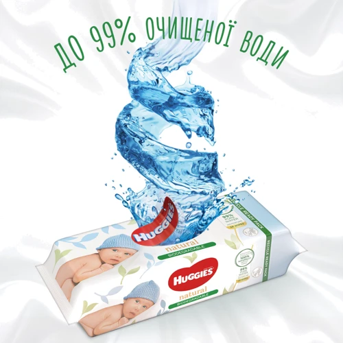 Детские влажные салфетки Huggies Natural 48 шт (5029053578286) фото 5