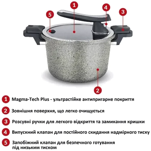 Скороварка Flonal Monolite 6 л (DAS301926): Кришка в комплекті есть