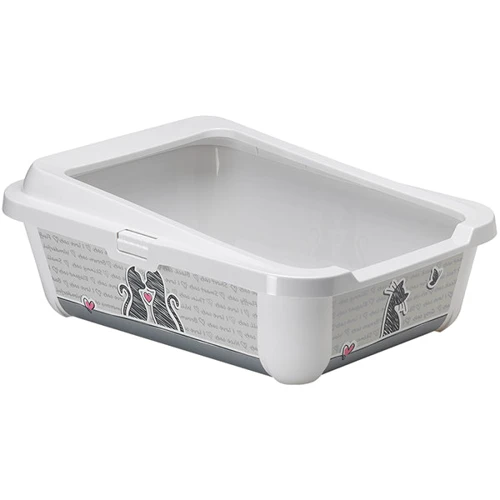 Туалет Moderna Hercules Cats in Love для кошек c бортиком 51х39х19 см белый (K162027CL)
