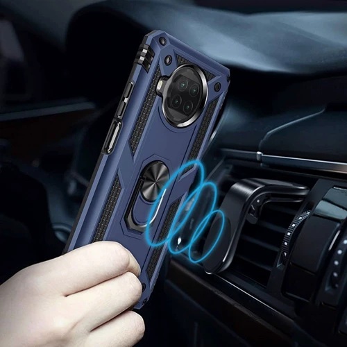 Чехол для телефонов Mobile Case Shockproof Serge Magnetic Ring Navy Blue for Xiaomi Mi 10T Lite: Пленка в комплекте нет
