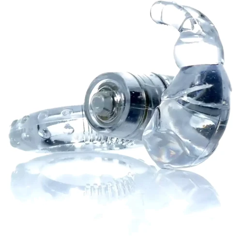Эрекционное вибро кольцо BOSS Rabbit Vibro Cock Ring Clear, BS6700049