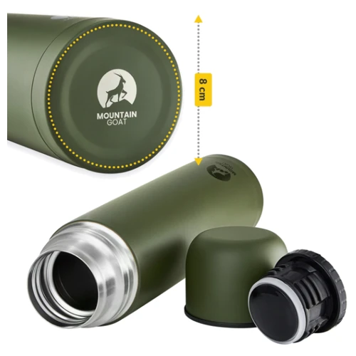 Термос Mountain Goat 1 л Navy Green (P-5907739315779): Материал корпуса нержавеющая сталь