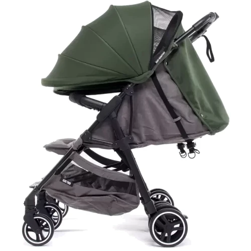 Прогулочная коляска для двойни Baby Monsters Kuki Twin, зеленый, черное шасси (BMKT-10005_012): Ширина шасси 70 см