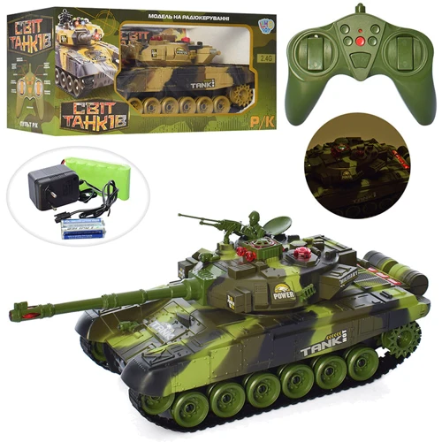 Танк LimoToy р/у 2,4G, акум., подвижная кабина, 2 цвета, муз., свет (M 5524)