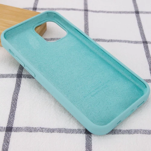 Чехол для iPhone Mobile Case Silicone Case Full Protective Marine Green for iPhone 15 Plus: Материалы Силикон