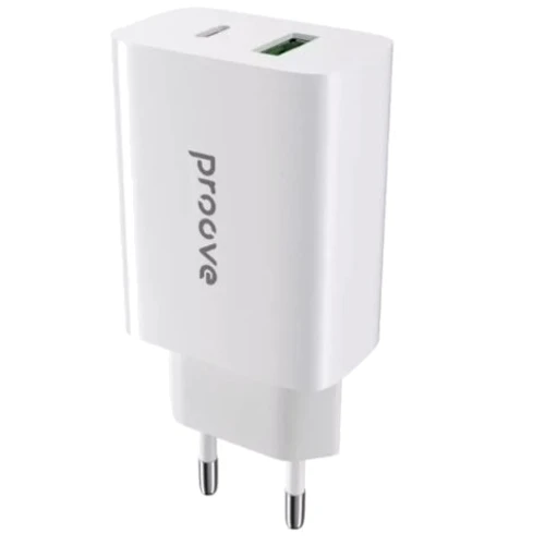 Зарядний пристрій Proove Wall Charger USB-C+USB Rapid 20W White (WCRP20110002)