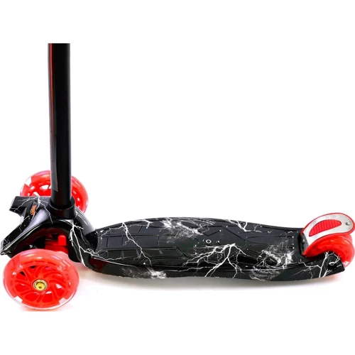 Самокат Best Scooter MAXI Блискавка Чорно-червоний (А 25463 / 779-1318): Кількість коліс 3