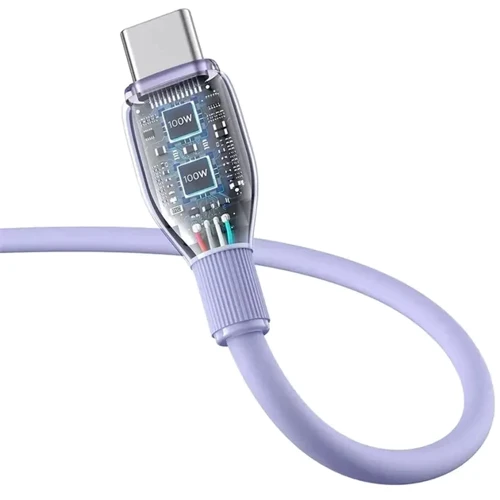 Кабель Baseus USB Cable to USB-C Pudding Series Fast Charging 100W 2m Purple (P10355703511-01) фото 3