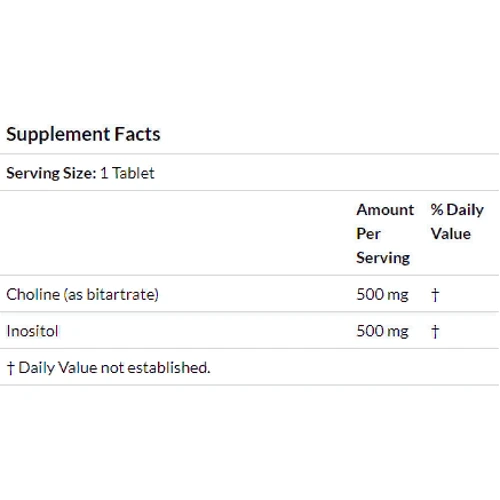 Nature's Plus, Choline & Inositol, 500/500 mg, 60 Tablets (NTP2134): Форма выпуска Таблетки