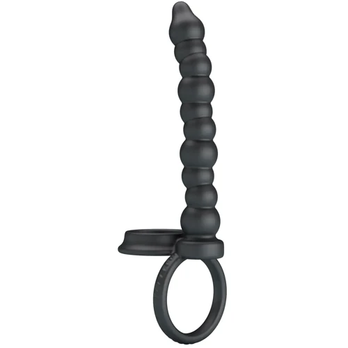 Кільце ерекційне з насадкою для анального сексу LYBAILE Pretty Love - Diilon Black (BI-210331)