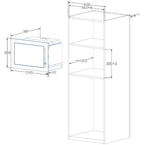 Встраиваемая микроволновая печь Beko BMGB25333X: Цвет нержавеющая сталь
