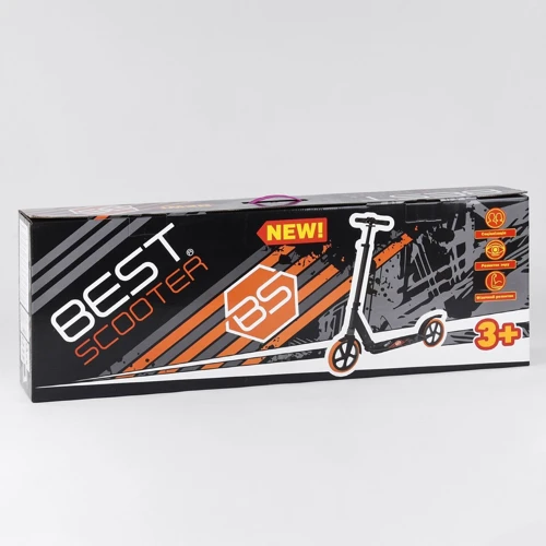 Самокат двухколесный Best Scooter с PU колесами и 1 передний амортизатором Black/Orange (99652): Количество колес 2