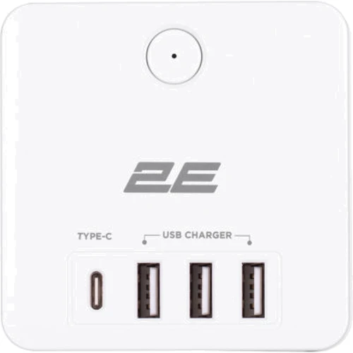 Сетевой фильтр 2E 3*USB-A, 1*USB-C, white (2E-AD431WH): Количество розеток, шт 3