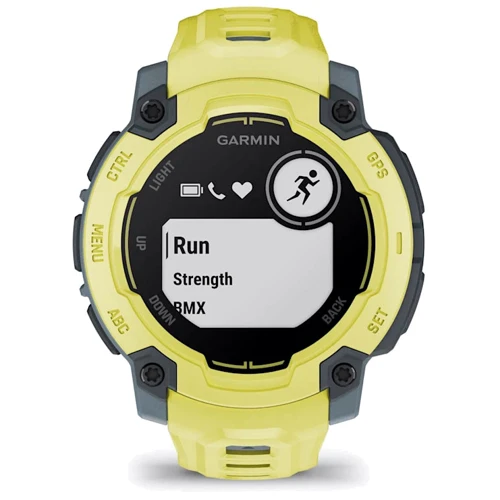 Смарт-годинник Garmin Instinct E 45mm Electric Lime with Electric Lime Band (010-02933-01): Дисплей 0.9" Transflective (176x176)