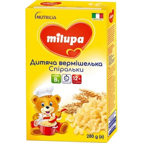 Milupa вермишелька «спиральки» 280 г от 12 мес.