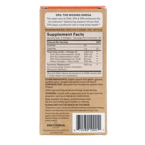 Enzymedica Рыбий жир Meriva Curcumin Fish oil Рыбий жир и мерива куркумин 60 гелевых капсул: Форма выпуска Капсулы