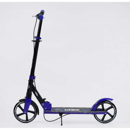 Детский двухколесный самокат с ручным тормозом Best Scooter Shark Синий (47125): Максимальная допустимая нагрузка, кг 70